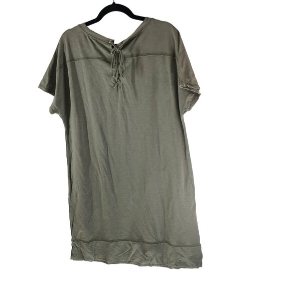 Chicos Zenergy Sage Green Lace-Up Back Dress Pockets Tunic Size 2 (US 12/14) - Picture 2 of 7